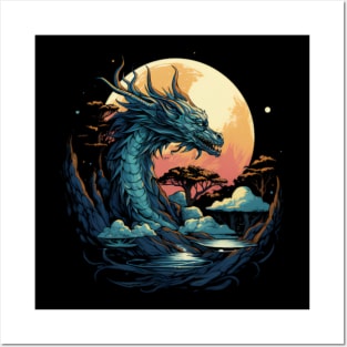 Moon Dragon Posters and Art